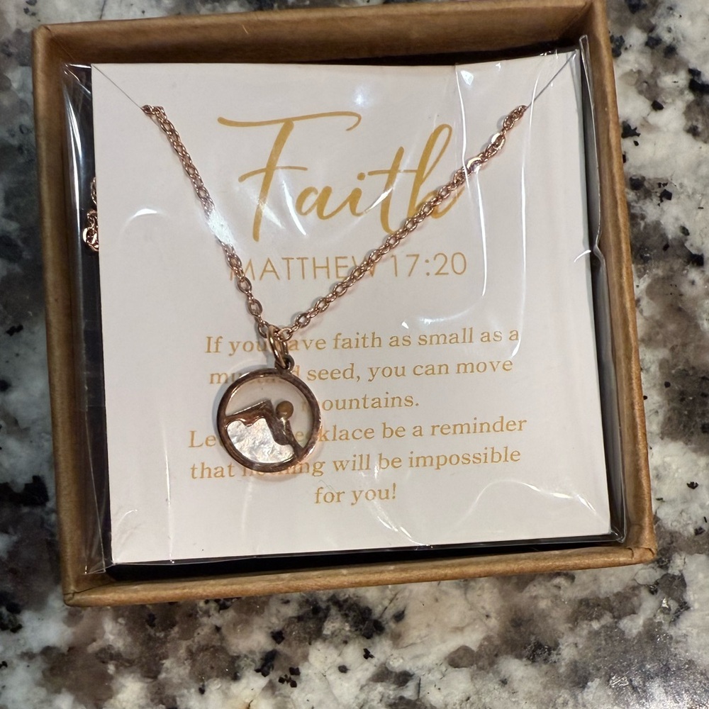 Faith Necklace with Rose Gold Pendant